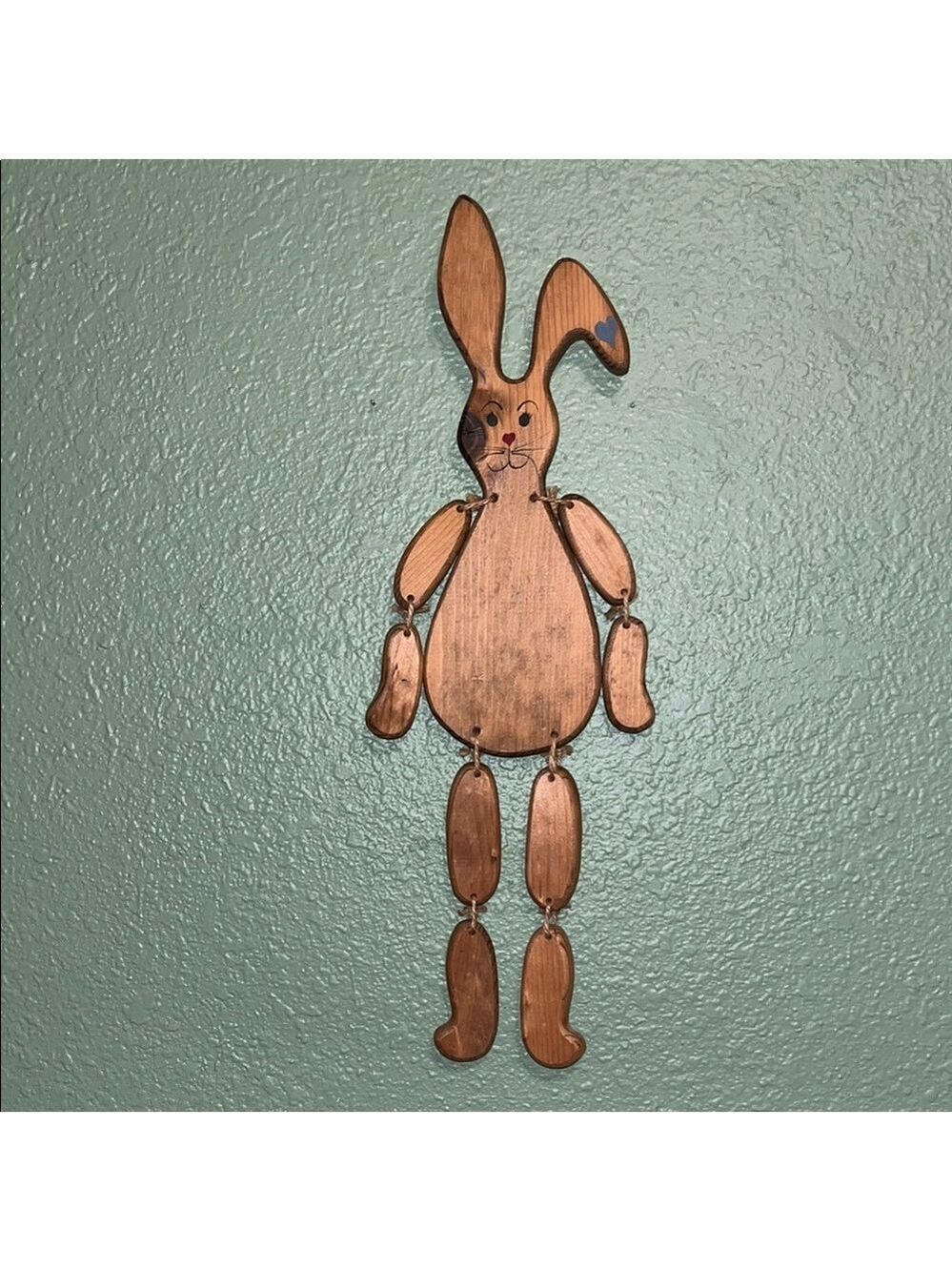 Vintage Wooden Bunny Wall Decor handmade by local artist in Tulsa Oklahoma